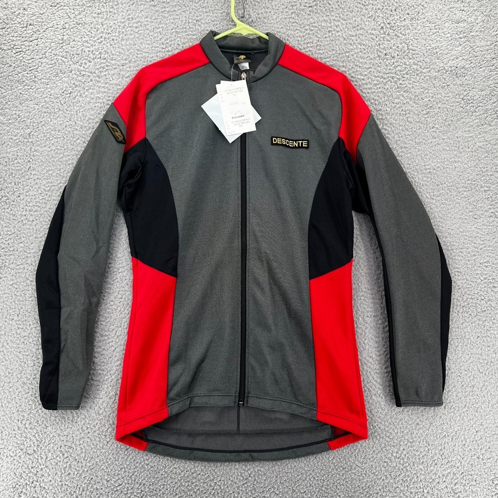 VTG Y2k Descente Multicolor Full Zip LS Cycling Jacket Size XL Japan Stretch NEW
